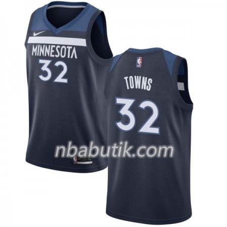 NBA Mænd Trøje Minnesota Timberwolves Karl-Anthony Towns 32 Nike 2017-18 Navy Swingman